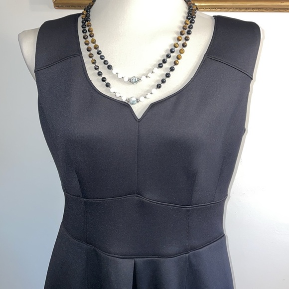 NWT Dress Barn Midi Dress. Black and Cream.  Sleeveless. Back Zipper. Lined.  12 - Picture 5 of 15